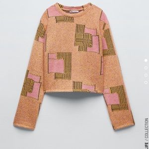 NWT Zara Short Jacquard Sweater